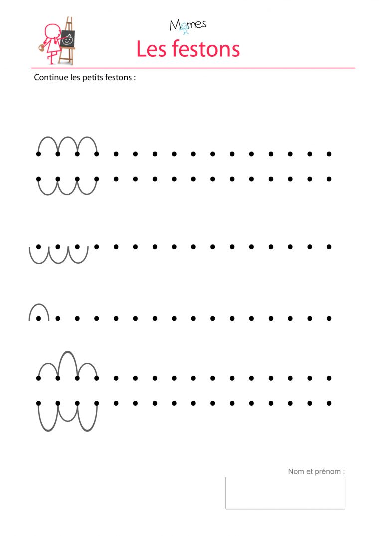 Les Petits Festons – Exercice D'écriture Sur Les Courbes dedans Fiche Graphisme Maternelle