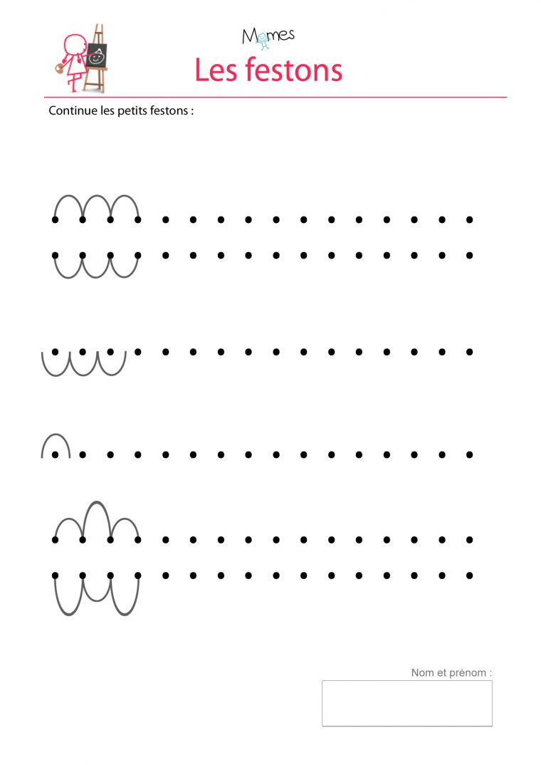 Les Petits Festons – Exercice D'écriture Sur Les Courbes encequiconcerne Exercice Maternelle Petite Section Gratuit En Ligne