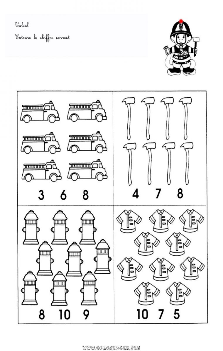 Les Pompiers avec Fiche Graphisme Maternelle