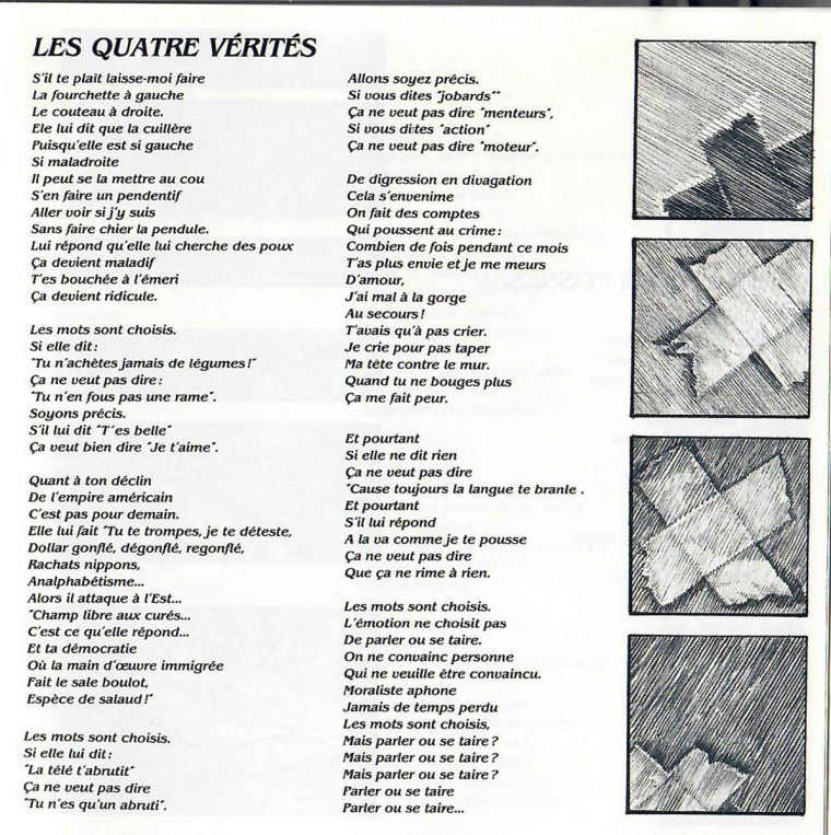 Les Quatre Vérités | Jean-Jacques Birgé pour Un Mot Pour Quatre Images Les Quatre Vérités | Jean-Jacques Birgé pour Un Mot Pour Quatre Images