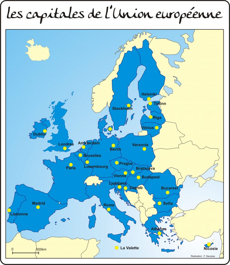 Les Repères Géographiques Du Dnb avec Capitale Union Européenne