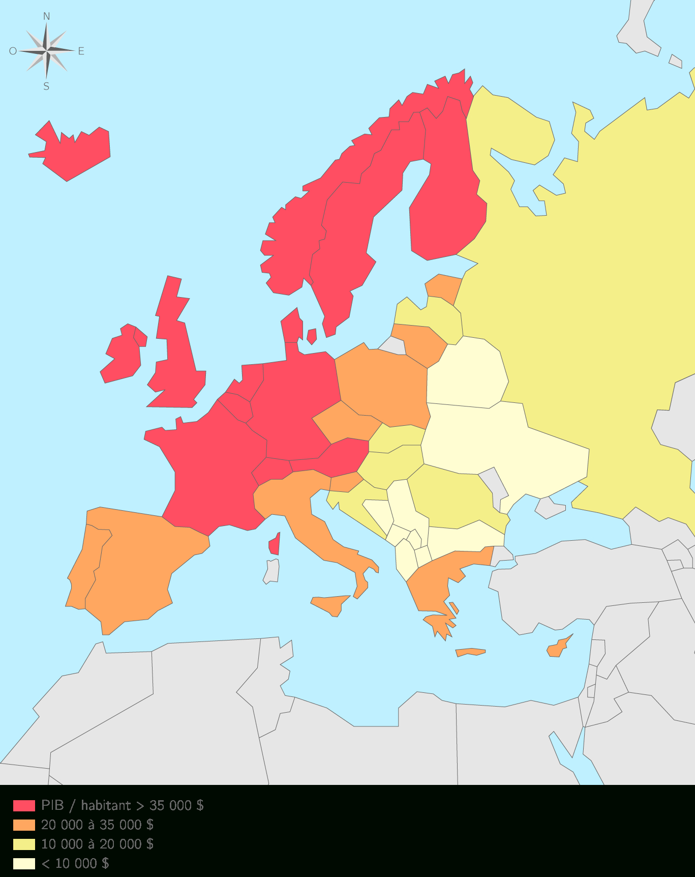 Les Richesses En Europe - 1S - Carte Géographie - Kartable destiné Carte Géographique Europe
