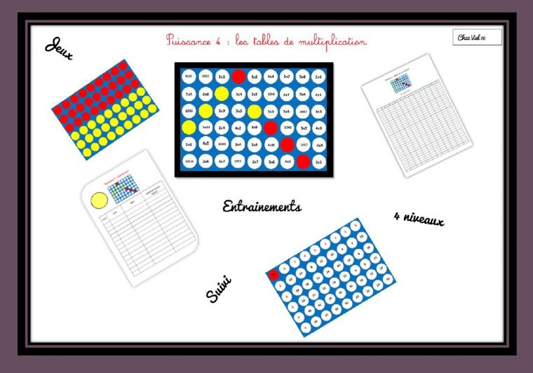 Les Tables Avec Puissance 4 : Entraînements, Jeux encequiconcerne Tables De Multiplication Jeux À Imprimer