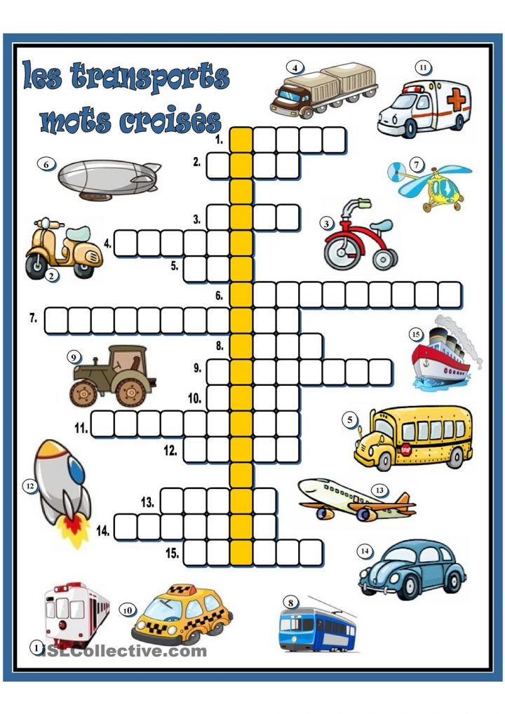 Les Transports – Mots Croisés | Mots Croisés, Mots Croisés à Mots Croisés Faciles Pour Débutants