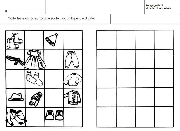 Les Vêtements, Synthèse Repérage Sur Quadrillage Et Langage pour Quadrillage Maternelle Graphisme