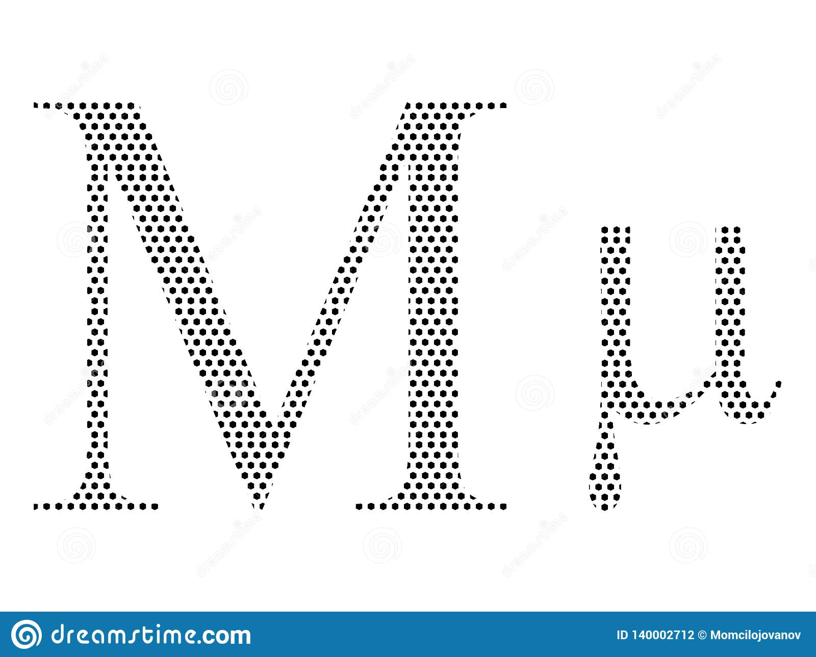 Lettre D&amp;#039;alphabet Grec De Modèle Pointillé De La Mu à Modele Lettre Alphabet 