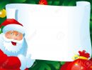 Lettre De Noël. Carte Vectorielle Avec Le Père Noël Et Du Papier Pour Votre  Texte. avec Papier Lettre De Noel