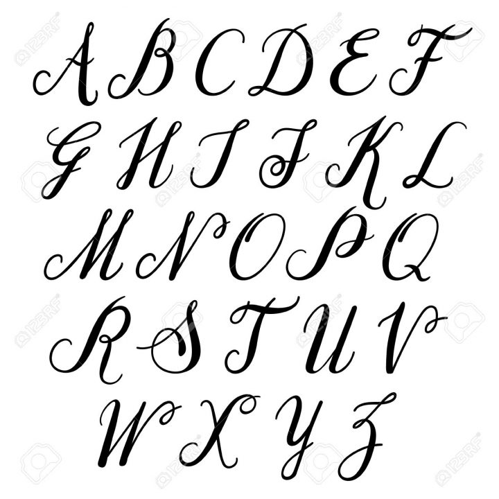 Lettres De L'alphabet: Majuscules. Vector Alphabet. Main Lettres Établi.  Lettres De L'alphabet Écrites Avec Un Pinceau concernant L Alphabet En Majuscule