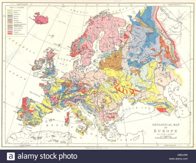 L'europe : Carte Géographique De L'europe, 1897 Banque D serapportantà Carte Géographique Europe