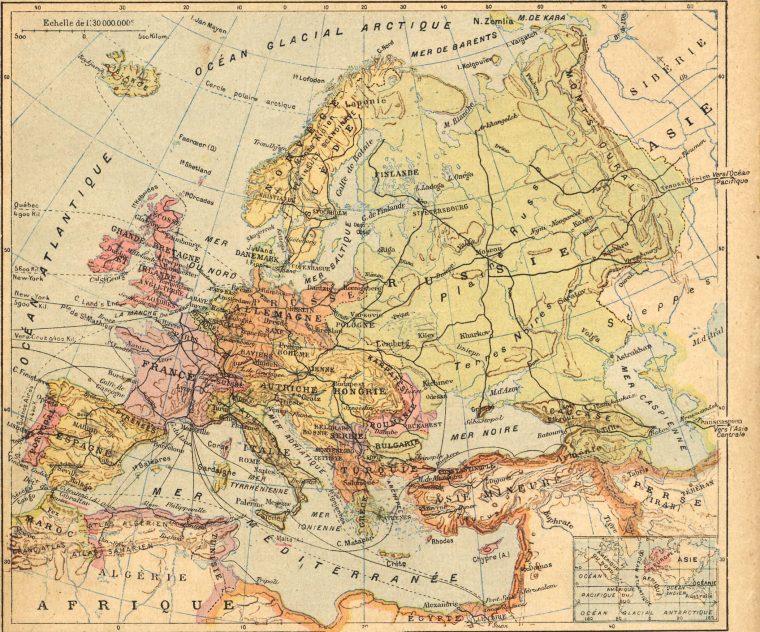 L'europe Dans Le Livre De Géographie De Florentine (1906) concernant Carte Géographique Europe