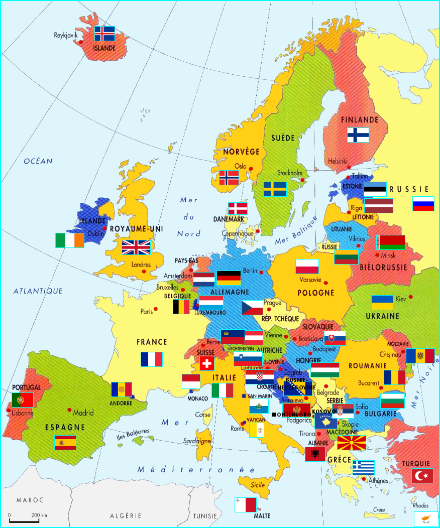 L&amp;#039;europe encequiconcerne Carte Europe Capitale 