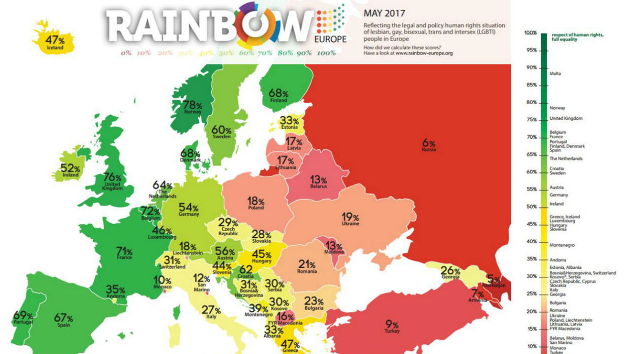 L'europe Est Encore Bien Loin D'atteindre L'égalité Pour Les dedans Carte De L Europe 2017