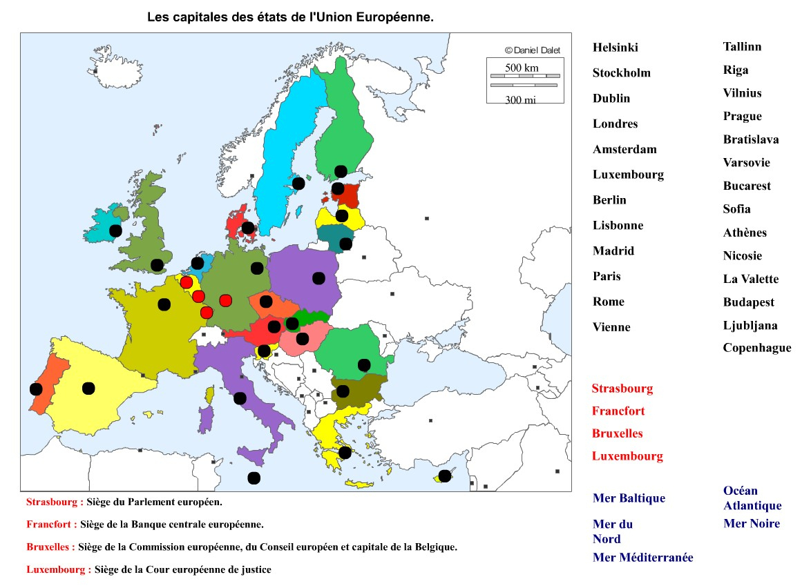 L&amp;#039;europe | Réviser Le Brevet pour Carte De L Europe Capitales 