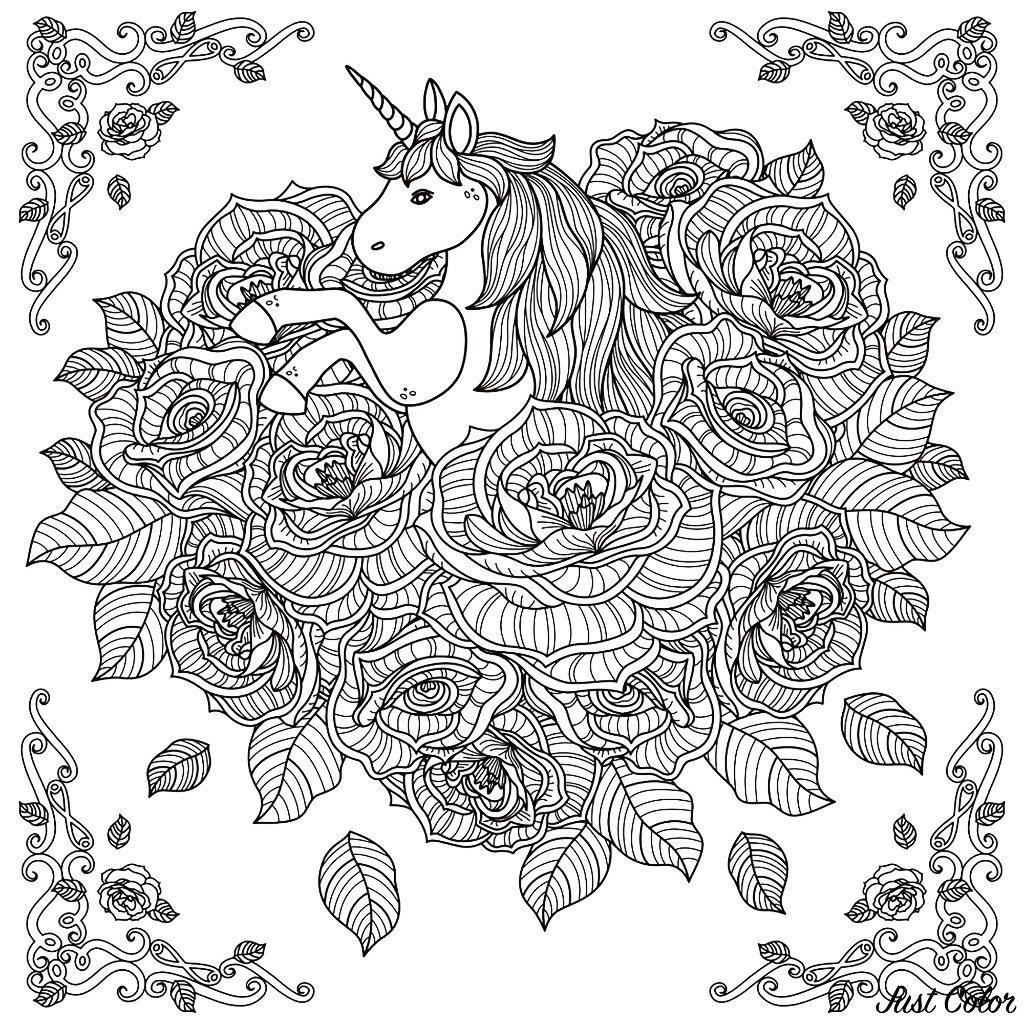 Licorne Mandala - Licornes - Coloriages Difficiles Pour Adultes concernant Mandala À Colorier Et À Imprimer Gratuit 