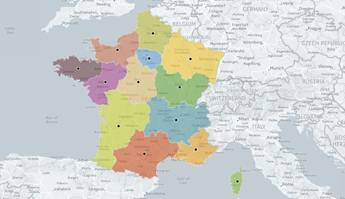 L&amp;#039;ign A Trouvé Le Centre Géographique Des 13 Nouvelles Régions à Carte Des Nouvelles Régions En France 