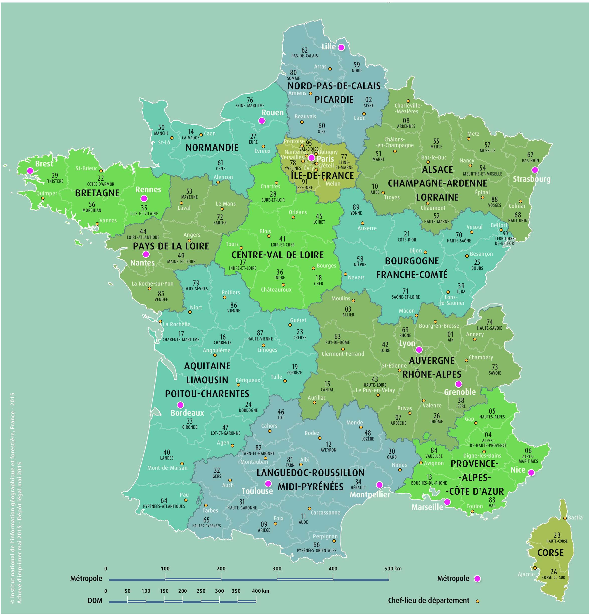 L&amp;#039;ign Calcule Le Centre Des Nouvelles Régions | 94 Citoyens serapportantà Carte Des Nouvelles Régions En France 