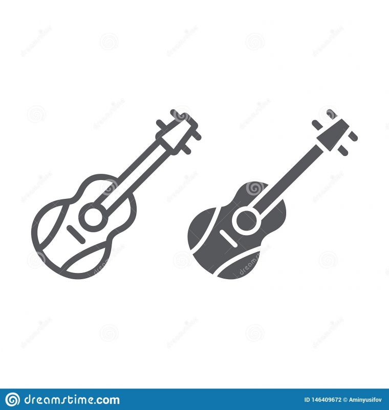 Ligne De Guitare Et Icône De Glyph, Mélodie Et Jeu, Signe D concernant Jeux De Musique En Ligne