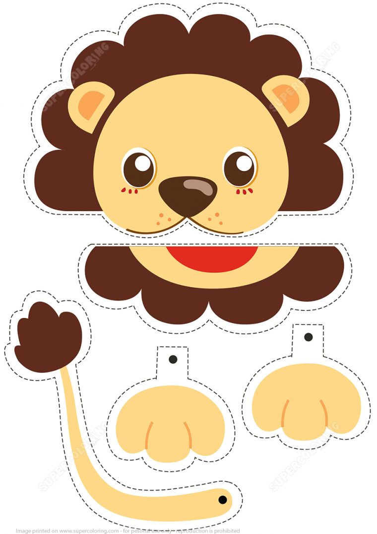 Lion Simple Paper Craft | Super Coloring En 2020 | Activités tout Decoupage Pour Enfant