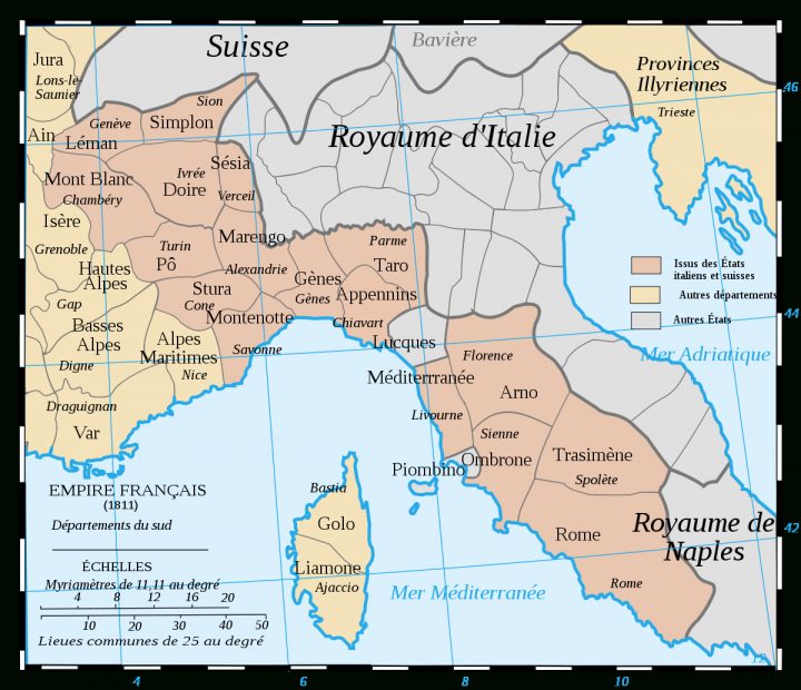 Liste Des Anciens Départements D'italie — Wikipédia pour Carte Departements Francais