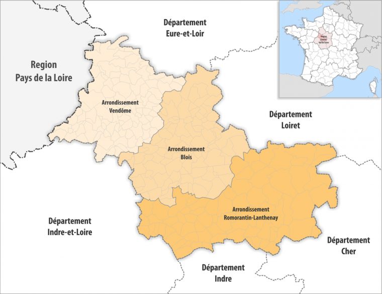 Liste Des Arrondissements De Loir-Et-Cher — Wikipédia serapportantà Tableau Des Départements Français