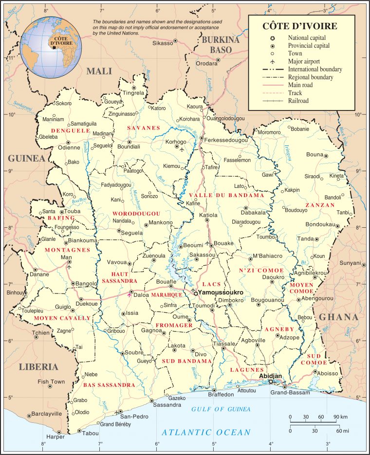 Liste Des Communes De Côte D'ivoire — Wikipédia concernant Carte Region Departement