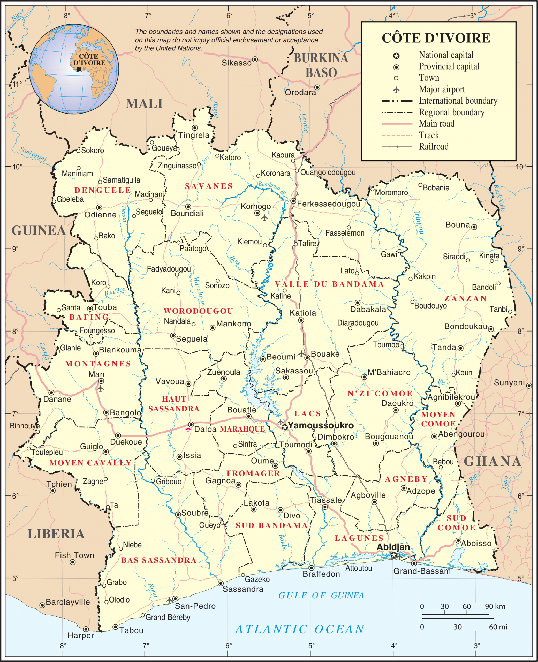 Liste Des Communes De Côte D'ivoire — Wikipédia concernant Carte Region Departement
