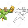Livre À Colorier Personnage De Dessin Animé Vert Super Hero dedans Personnage A Colorier