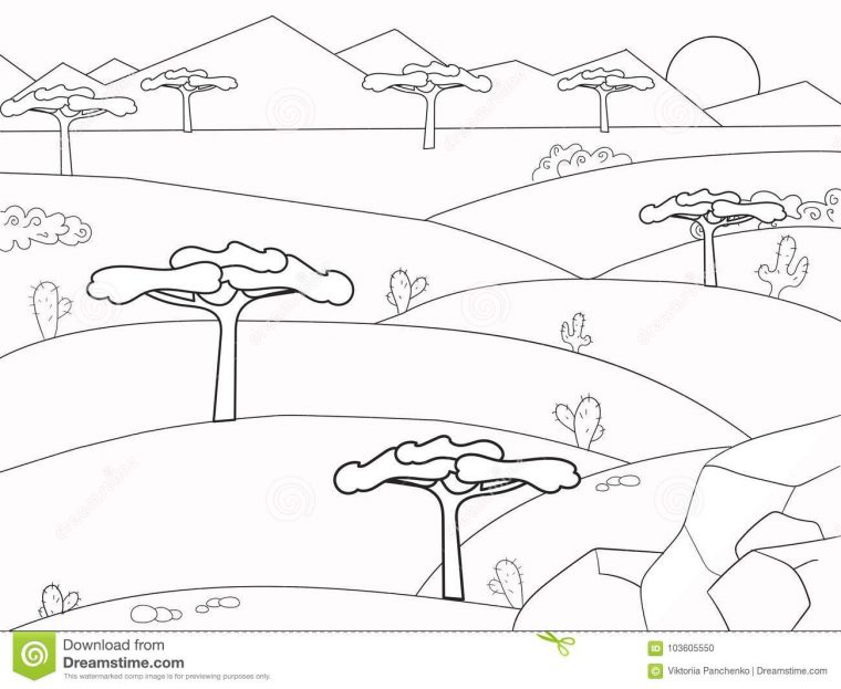 Livre De Coloriage Africain De La Savane Nature De Fond encequiconcerne Dessin Africain A Colorier