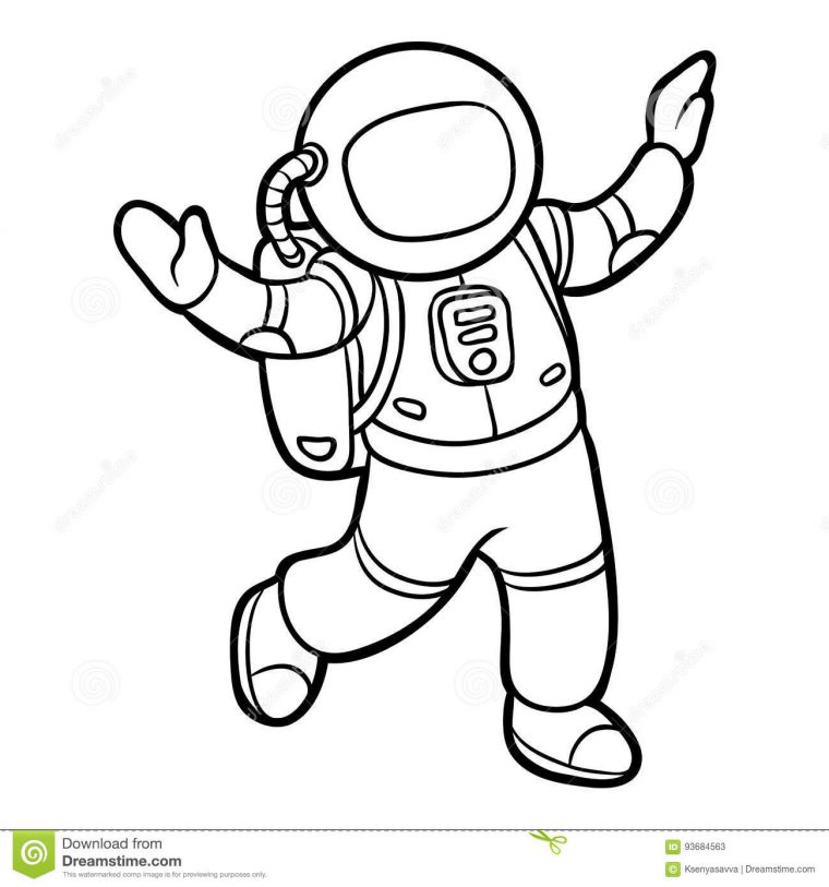 Livre De Coloriage, Astronaute Illustration De Vecteur à Coloriage Astronaute