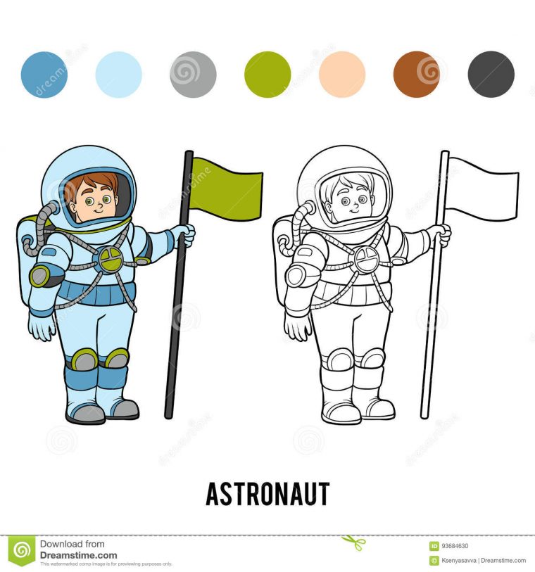 Livre De Coloriage, Astronaute Illustration De Vecteur avec Coloriage Astronaute