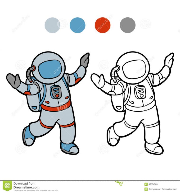 Livre De Coloriage, Astronaute Illustration De Vecteur intérieur Coloriage Astronaute