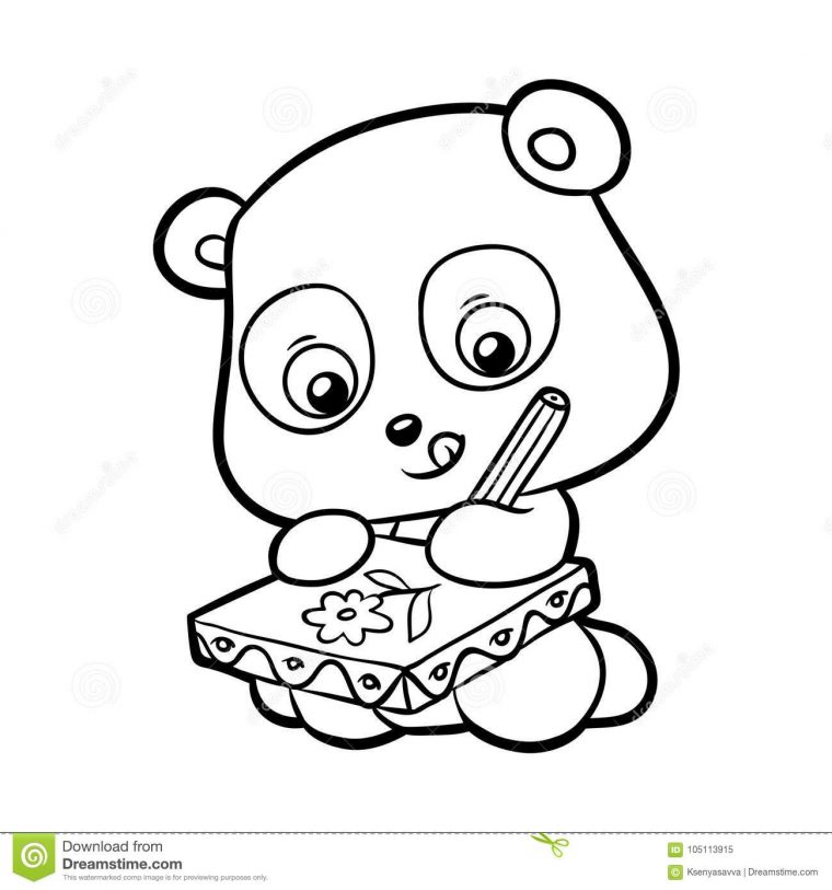 Livre De Coloriage, Panda Illustration De Vecteur avec Panda À Colorier