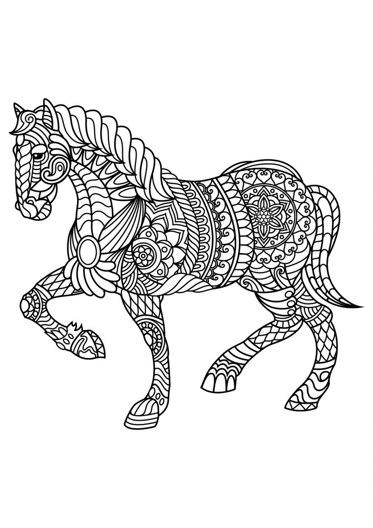 Livre Gratuit Cheval – Chevaux – Coloriages Difficiles Pour destiné Image De Cheval A Colorier