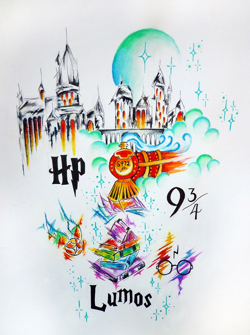 L&amp;#039;œuvre Magic World Of Harry Potter Par L&amp;#039;auteur Domitille pour Dessin D Harry Potter 
