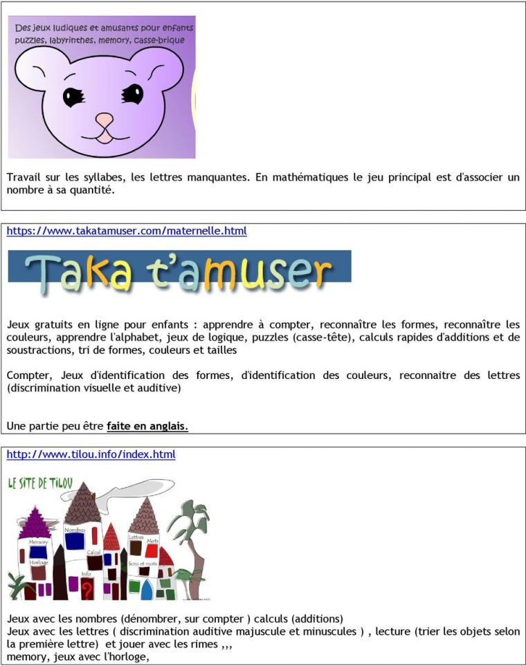 Logiciels Et Jeux En Ligne Gratuits Pour La Maternelle – Pdf serapportantà Exercice Grande Section Maternelle Gratuit En Ligne