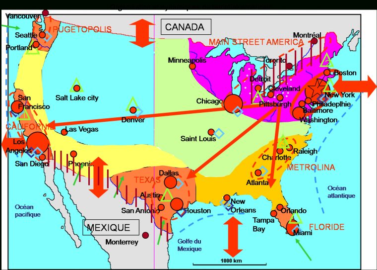 L'organisation Et Les Dynamiques Du Territoire Des Etats tout Carte Des Etats Unis À Imprimer