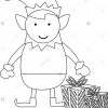 Lutin De Noël Noir Et Blanc Dessin Animé Vecteurs Et à Dessiner Un Lutin