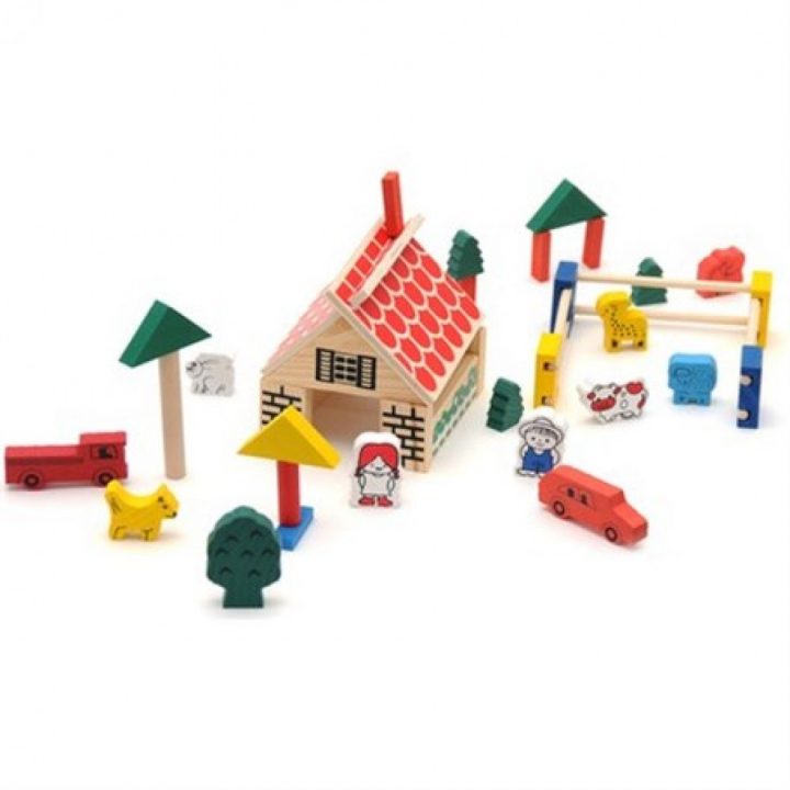 Ma Ferme & Animaux En Bois – 43 Pcs avec Jeux Educatif Maternelle Petite Section