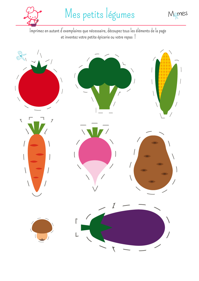 Ma Petite Dinette : Les Légumes - Momes intérieur Activité A Imprimer 2 3 Ans