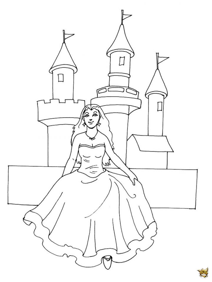 Madame Princesse. Coloriage Chteau Dans Le Ciel. Immmense avec Chateau Princesse Dessin