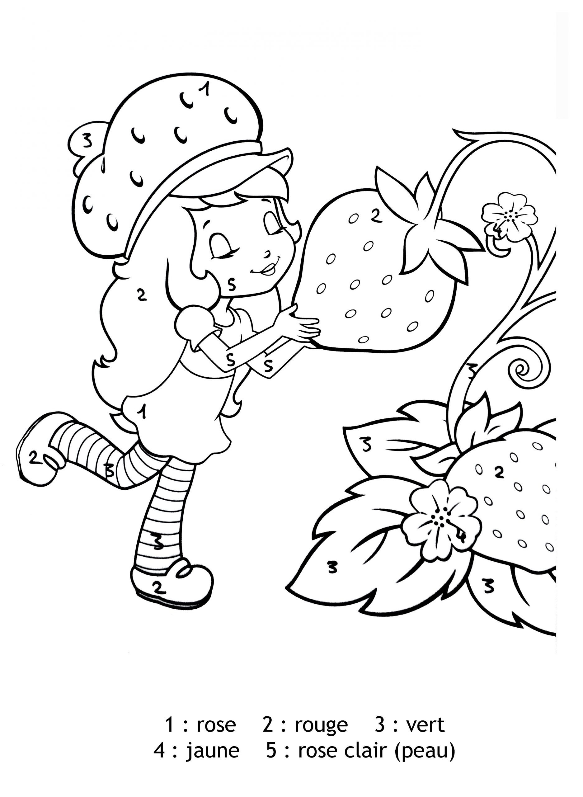 Magique Charlotte Aux Fraises Chiffres - Coloriage Magique tout Charlotte Au Fraise Coloriage 