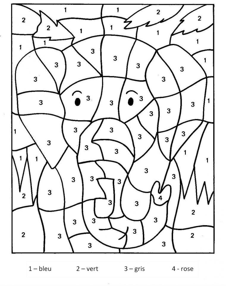 Magique Elephant – Coloriage Magique – Coloriages Pour Enfants à Coloriage Codé Maternelle