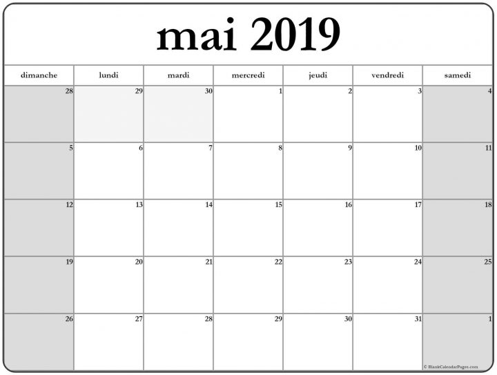 Mai 2019 Calendrier Imprimable | Calendrier Imprimable concernant Calendrier 2018 Imprimable Gratuit