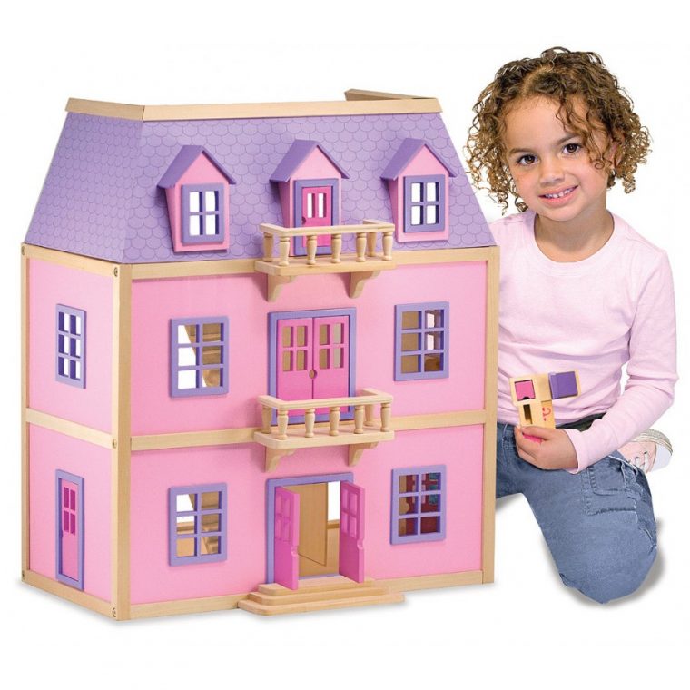 Maison De Poupée 3 Étages En Bois, Rose, Princesse, Rêve avec Jouet Pour Fille 4 5 Ans