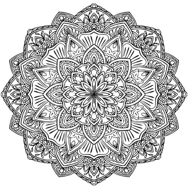 Mandala A Colorier Gratuit Fleurs Difficile – Mandalas destiné Coloriage De Mandala Difficile A Imprimer