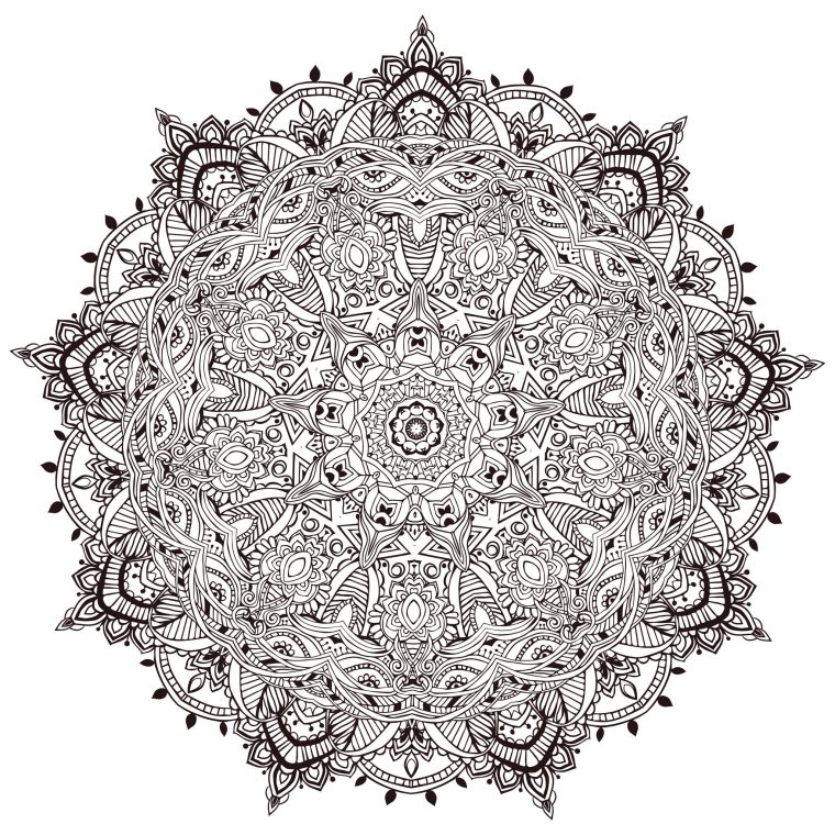 Mandala A Colorier Tres Detaille – Mandalas – Coloriages tout Coloriage De Mandala Difficile A Imprimer