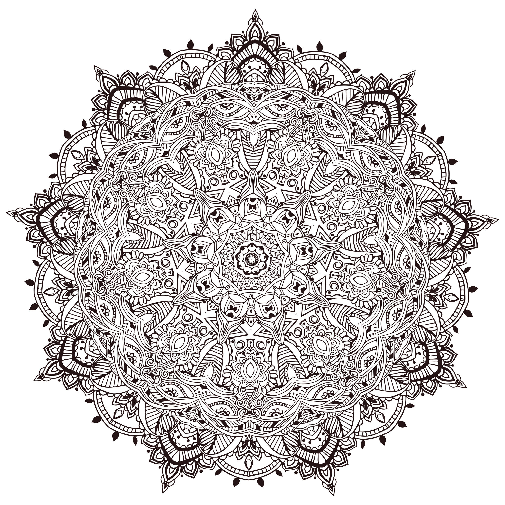 Mandala A Colorier Tres Detaille - Mandalas - Coloriages tout Coloriage De Mandala Difficile A Imprimer