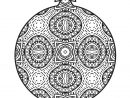 Mandala Boule De Noël avec Dessin Symétrique A Imprimer