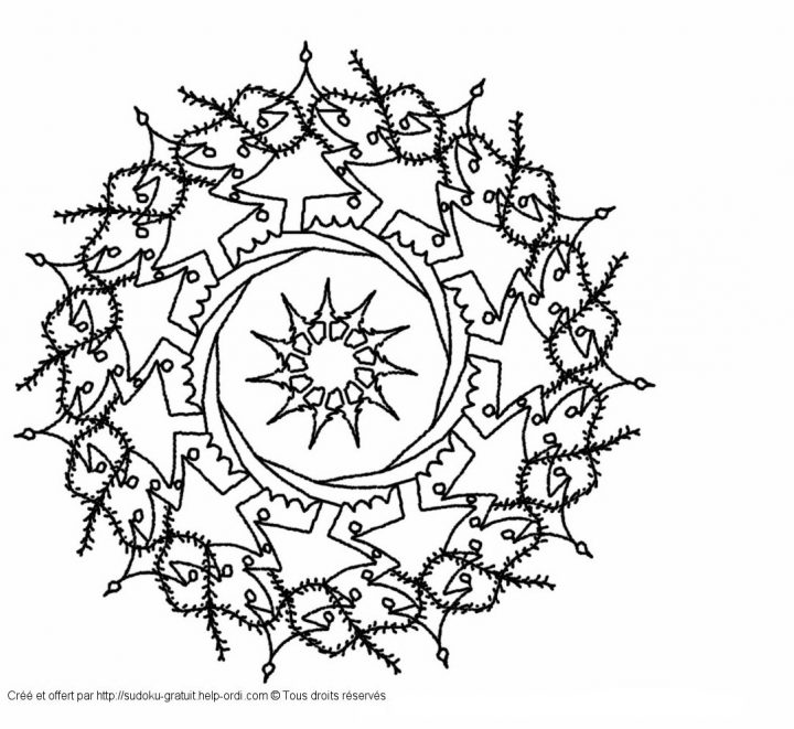 Mandala De Noël Gratuit Coloriage Enfants pour Sudoku Gratuit Enfant