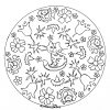 Mandala Facile Petit Chat Et Fleurs - Coloriage Mandalas destiné Mandala À Imprimer Facile